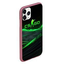 Чехол iPhone 11 Pro матовый CSGO neon green logo, цвет: 3D-малиновый — фото 2