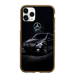 Чехол iPhone 11 Pro матовый Mercedes black, цвет: 3D-коричневый