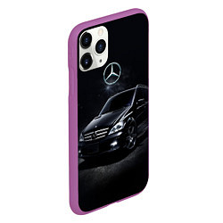 Чехол iPhone 11 Pro матовый Mercedes black, цвет: 3D-фиолетовый — фото 2