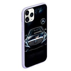 Чехол iPhone 11 Pro матовый Mercedes Benz, цвет: 3D-светло-сиреневый — фото 2