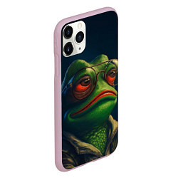 Чехол iPhone 11 Pro матовый Pepe frog, цвет: 3D-розовый — фото 2