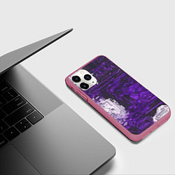 Чехол iPhone 11 Pro матовый Киберпанк заражение фиолетовое, цвет: 3D-малиновый — фото 2