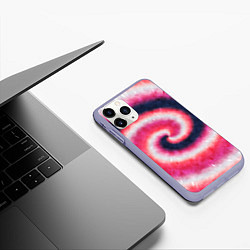 Чехол iPhone 11 Pro матовый Tie-Dye дизайн, цвет: 3D-светло-сиреневый — фото 2