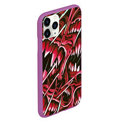 Чехол iPhone 11 Pro матовый Красные клыки, цвет: 3D-фиолетовый — фото 2