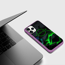 Чехол iPhone 11 Pro матовый Stafield logo green fire, цвет: 3D-фиолетовый — фото 2