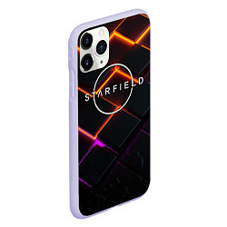 Чехол iPhone 11 Pro матовый Starfield logo orange abstract, цвет: 3D-светло-сиреневый — фото 2