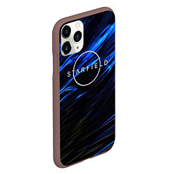 Чехол iPhone 11 Pro матовый Starfield logo blue background, цвет: 3D-коричневый — фото 2