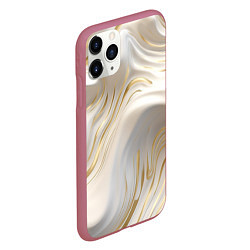 Чехол iPhone 11 Pro матовый Бежевая абстракция, цвет: 3D-малиновый — фото 2