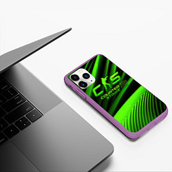 Чехол iPhone 11 Pro матовый CS2 Counter strike green logo, цвет: 3D-фиолетовый — фото 2