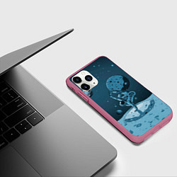 Чехол iPhone 11 Pro матовый Космический брейк, цвет: 3D-малиновый — фото 2