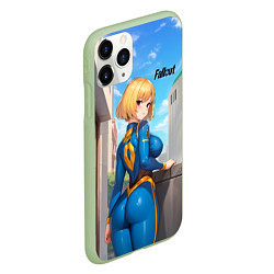 Чехол iPhone 11 Pro матовый Fallout game girl, цвет: 3D-салатовый — фото 2