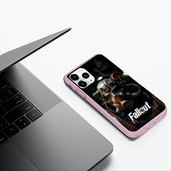 Чехол iPhone 11 Pro матовый Fallout man, цвет: 3D-розовый — фото 2