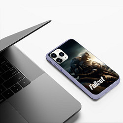Чехол iPhone 11 Pro матовый Fallout man game, цвет: 3D-светло-сиреневый — фото 2
