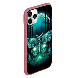 Чехол iPhone 11 Pro матовый Призрачный мотылек, цвет: 3D-малиновый — фото 2