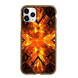 Чехол iPhone 11 Pro матовый Огненная геометрия, цвет: 3D-коричневый