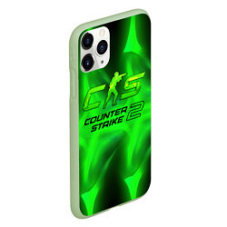 Чехол iPhone 11 Pro матовый Counter strike 2 green logo, цвет: 3D-салатовый — фото 2