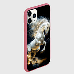 Чехол iPhone 11 Pro матовый Конь Белая молния, цвет: 3D-малиновый — фото 2