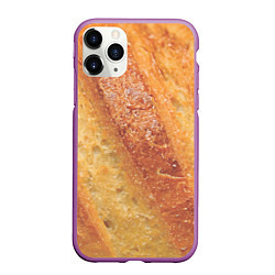 Чехол iPhone 11 Pro матовый Корочка батона, цвет: 3D-фиолетовый