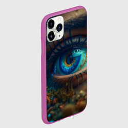 Чехол iPhone 11 Pro матовый Неоновый глаз, цвет: 3D-фиолетовый — фото 2