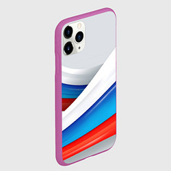 Чехол iPhone 11 Pro матовый Российские флаги, цвет: 3D-фиолетовый — фото 2