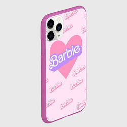 Чехол iPhone 11 Pro матовый Барби и розовое сердце: паттерн, цвет: 3D-фиолетовый — фото 2