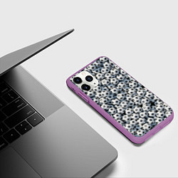 Чехол iPhone 11 Pro матовый Узор с мячиками, цвет: 3D-фиолетовый — фото 2