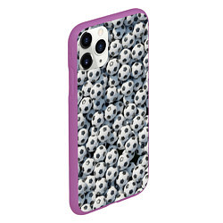 Чехол iPhone 11 Pro матовый Узор с мячиками, цвет: 3D-фиолетовый — фото 2