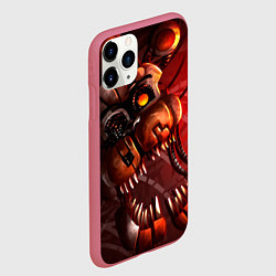 Чехол iPhone 11 Pro матовый Фредди сломанный, цвет: 3D-малиновый — фото 2
