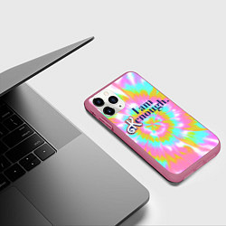 Чехол iPhone 11 Pro матовый I am Kenough - retro tie-dye, цвет: 3D-малиновый — фото 2