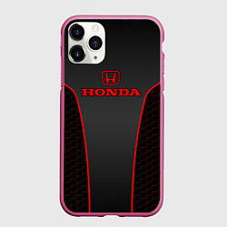 Чехол iPhone 11 Pro матовый Honda - униформа красная, цвет: 3D-малиновый