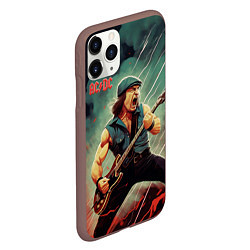 Чехол iPhone 11 Pro матовый AC DC rock, цвет: 3D-коричневый — фото 2