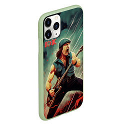 Чехол iPhone 11 Pro матовый AC DC rock, цвет: 3D-салатовый — фото 2