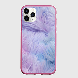 Чехол iPhone 11 Pro матовый Розово-голубая шерсть, цвет: 3D-малиновый