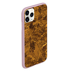 Чехол iPhone 11 Pro матовый Текстура золота, цвет: 3D-розовый — фото 2