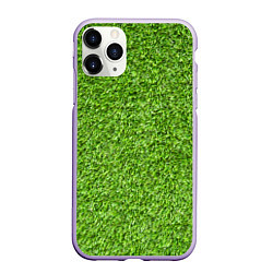 Чехол iPhone 11 Pro матовый Зелёный газон, цвет: 3D-светло-сиреневый