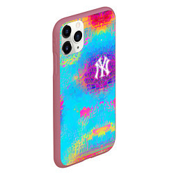 Чехол iPhone 11 Pro матовый New York Yankees - baseball team - logo, цвет: 3D-малиновый — фото 2