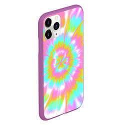Чехол iPhone 11 Pro матовый Tie-Dye кислотный в стиле барби, цвет: 3D-фиолетовый — фото 2