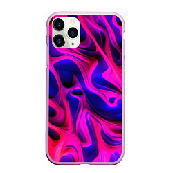 Чехол iPhone 11 Pro матовый Pink blue abstract, цвет: 3D-розовый