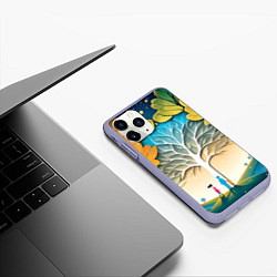 Чехол iPhone 11 Pro матовый Семейное дерево - нейросеть, цвет: 3D-светло-сиреневый — фото 2