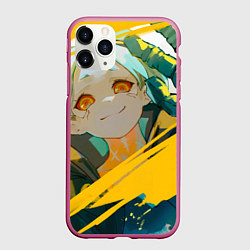 Чехол iPhone 11 Pro матовый Cyberpunk Edgerunners Ребекка, цвет: 3D-малиновый