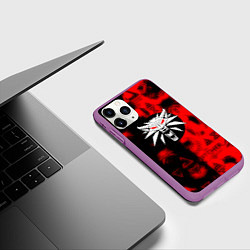 Чехол iPhone 11 Pro матовый The Witcher pattern magic, цвет: 3D-фиолетовый — фото 2