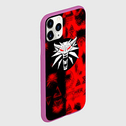 Чехол iPhone 11 Pro матовый The Witcher pattern magic, цвет: 3D-фиолетовый — фото 2