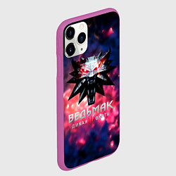Чехол iPhone 11 Pro матовый Символ ведьмак стиль мага, цвет: 3D-фиолетовый — фото 2