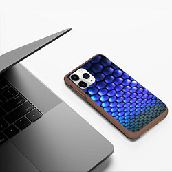 Чехол iPhone 11 Pro матовый Цветные соты - объемная абстракция, цвет: 3D-коричневый — фото 2