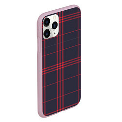 Чехол iPhone 11 Pro матовый Красно-черная клетка, цвет: 3D-розовый — фото 2