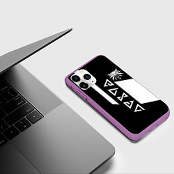 Чехол iPhone 11 Pro матовый Ведьмак линии киберпанк, цвет: 3D-фиолетовый — фото 2