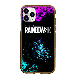 Чехол iPhone 11 Pro матовый Rainbow six неоновые краски, цвет: 3D-коричневый