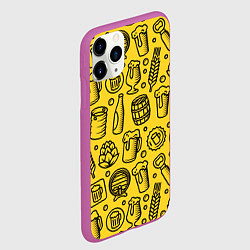 Чехол iPhone 11 Pro матовый Пиво и аксессуары - жёлтый, цвет: 3D-фиолетовый — фото 2