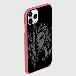 Чехол iPhone 11 Pro матовый Монохромный - Кеджиро Ренгоку, цвет: 3D-малиновый — фото 2