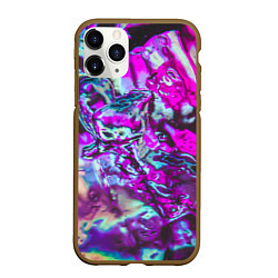 Чехол iPhone 11 Pro матовый Жидкое буйство красок, цвет: 3D-коричневый